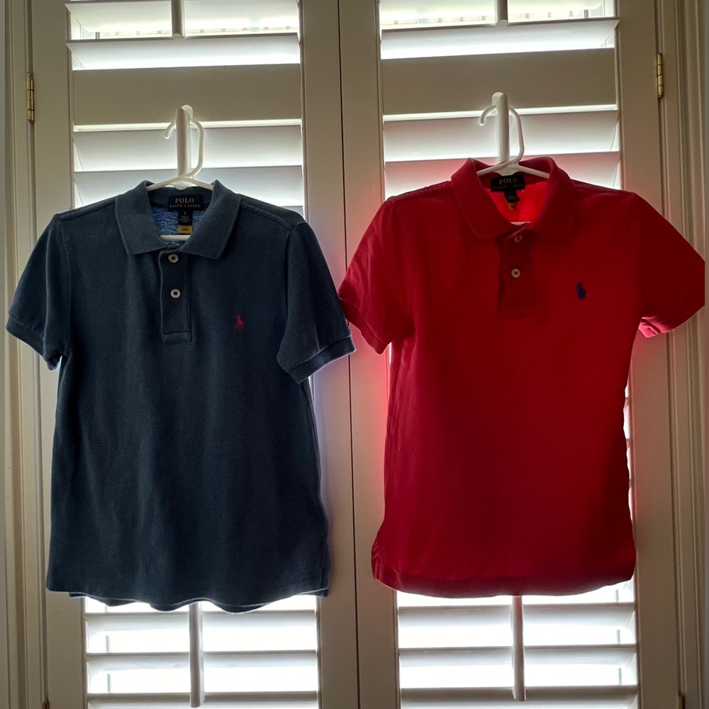 Ralph Lauren Size 5 Boys Polo Shirts (1) Blue & (1) Red